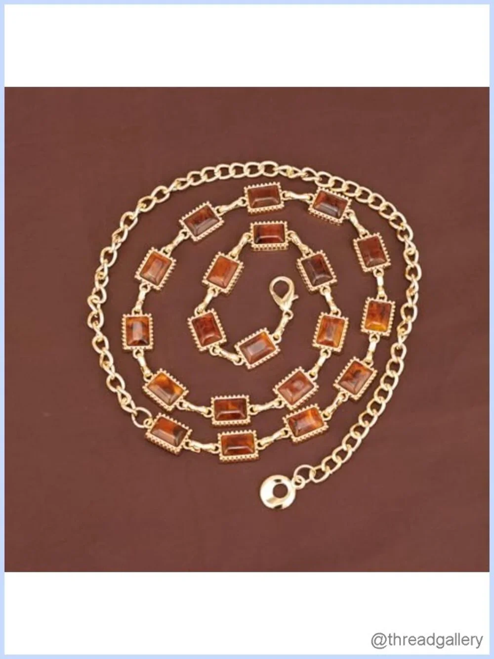 Gold-Tone Metal Chain Belt Western Concho Waist Belt